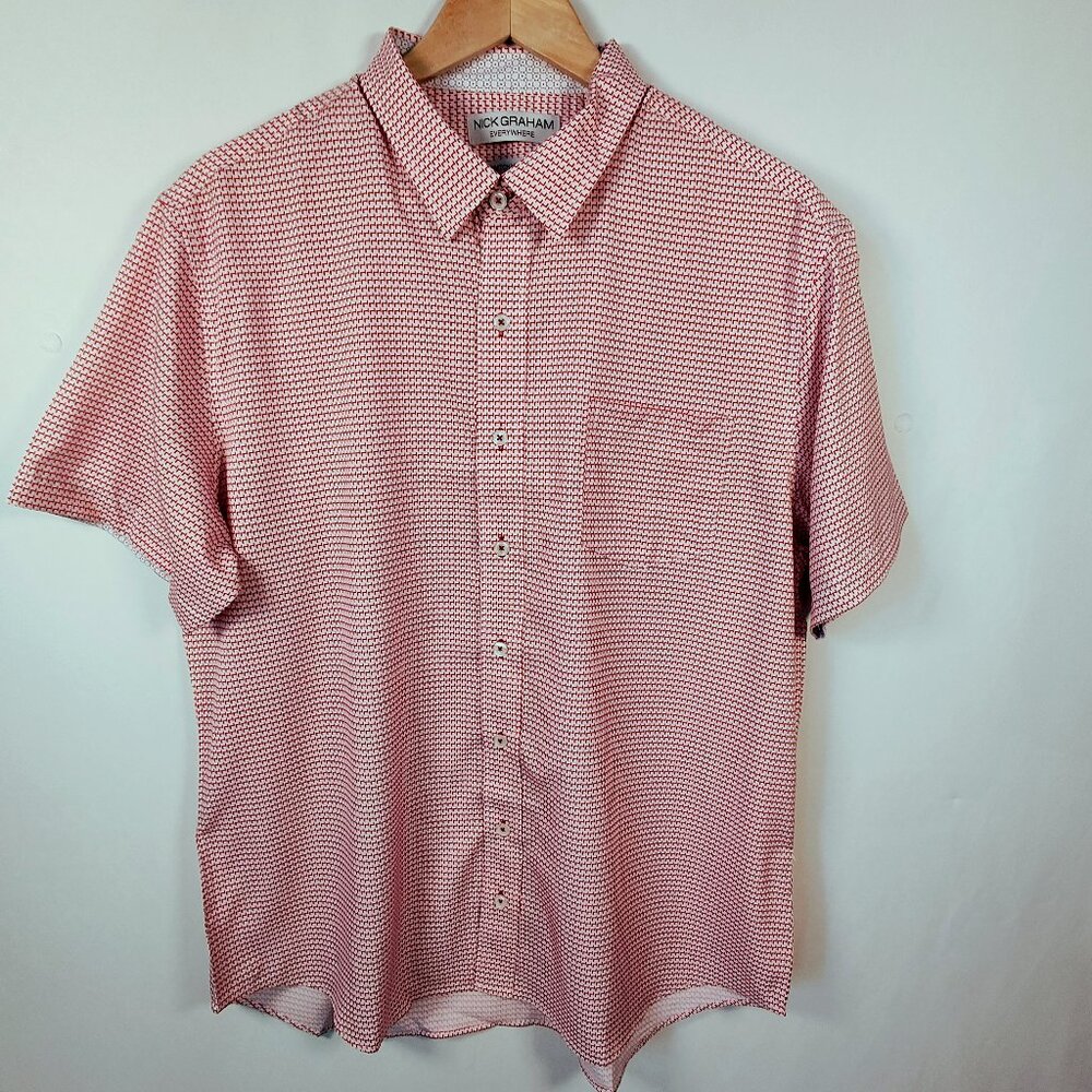 Nick‎ Graham Everywhere Men's XL Stretch Modern Fit Short Sleeve Shirt NWT